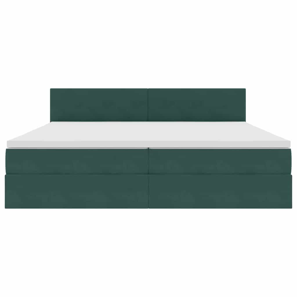 Opslag bed met matras Donkergroen 200 x 200 cm Fluweel