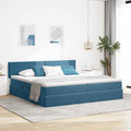 Opslag bed met matras Donkerblauw 200 x 200 cm Fluweel