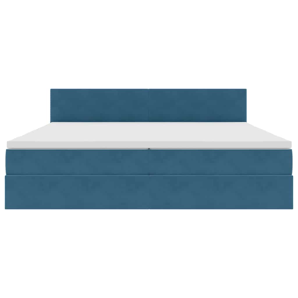 Opslag bed met matras Donkerblauw 200 x 200 cm Fluweel