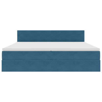 Opslag bed met matras Donkerblauw 200 x 200 cm Fluweel