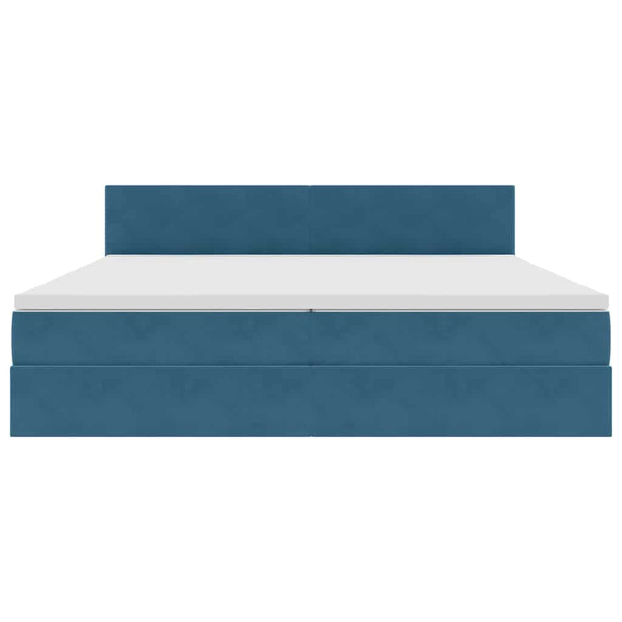 Opslag bed met matras Donkerblauw 200 x 200 cm Fluweel