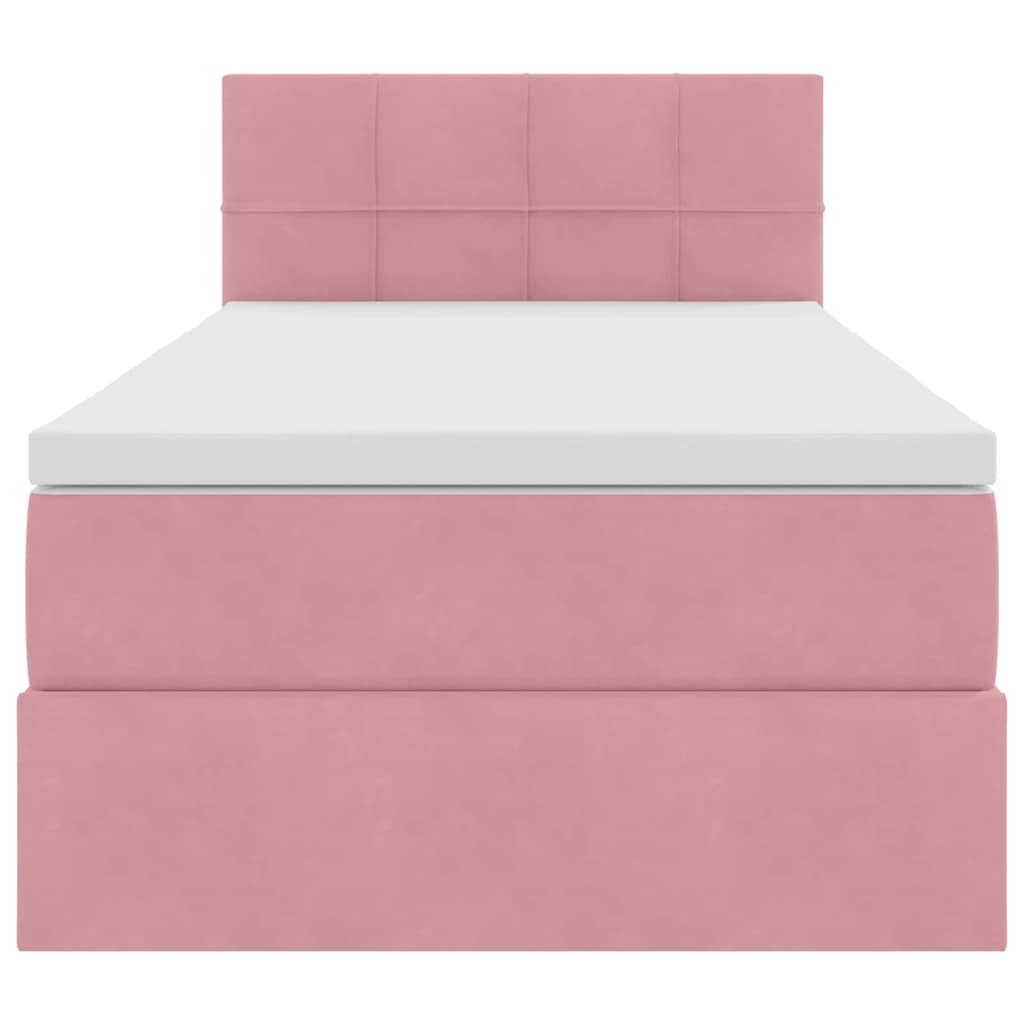 Opslag bed met matras met hoofdeinde Roze 90 x 200 cm Fluweel