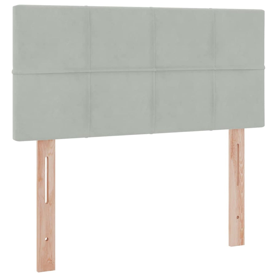 Opslag bed met matras Lichtgrijs 100 x 200 cm Fluweel