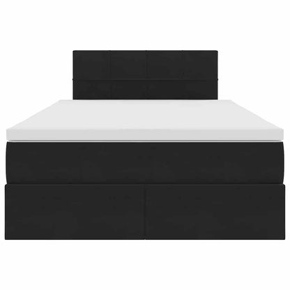 Opslag bed met matras met hoofdeinde Zwart 120 x 200 cm Fluweel