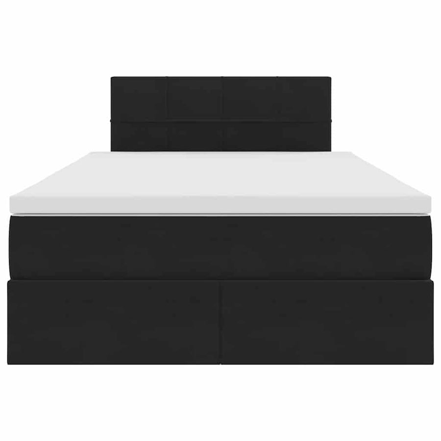 Opslag bed met matras met hoofdeinde Zwart 120 x 200 cm Fluweel
