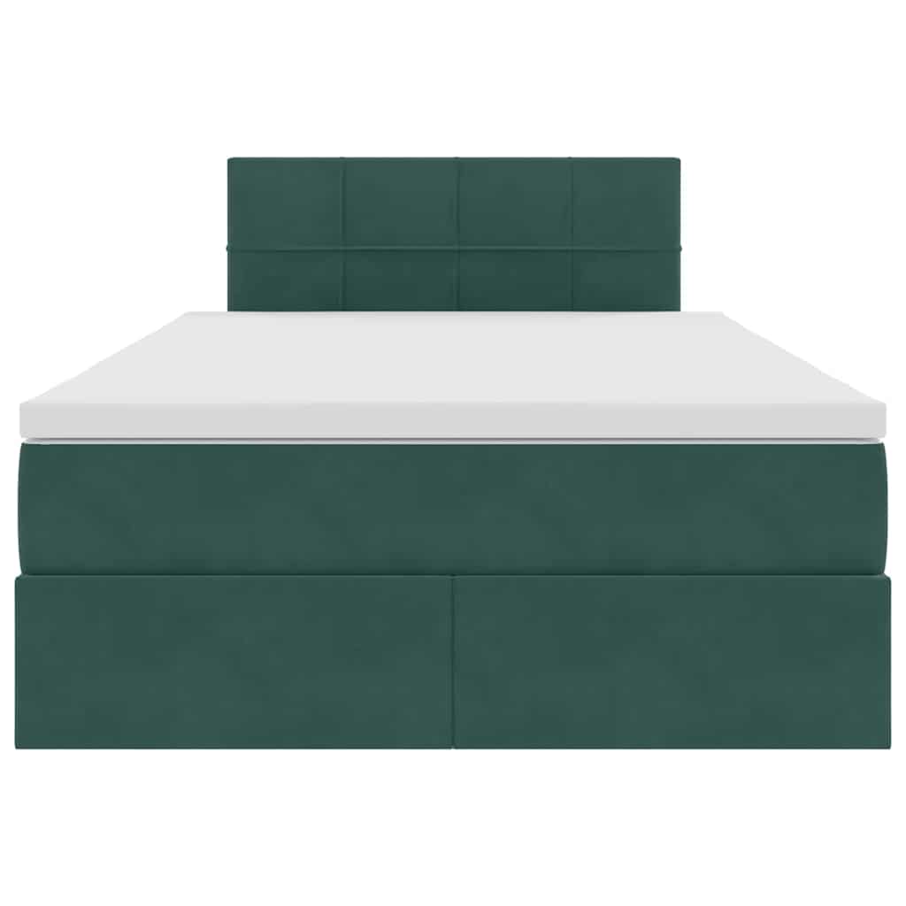 Opslag bed met matras Donkergroen 120 x 200 cm Fluweel