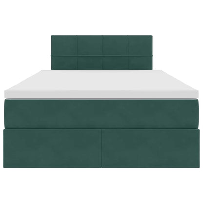Opslag bed met matras Donkergroen 120 x 200 cm Fluweel