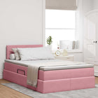 Opbergbed 120x200 cm roze fluweel met matras