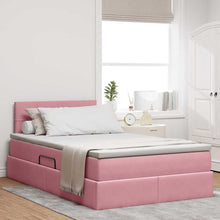 Opslag bed met matras met hoofdeinde Roze 120 x 200 cm Fluweel