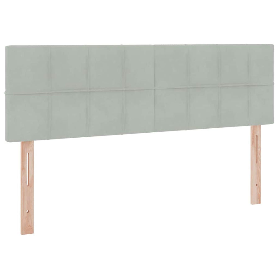 Opslag bed met matras Lichtgrijs 140 x 190 cm Fluweel