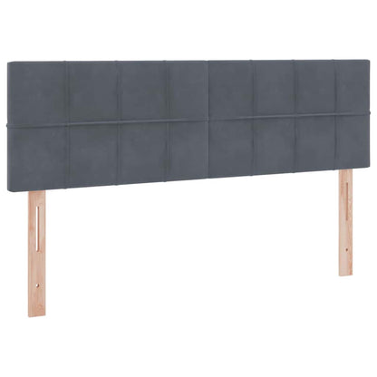 Opslag bed met matras Donkergrijs 140 x 200 cm Fluweel