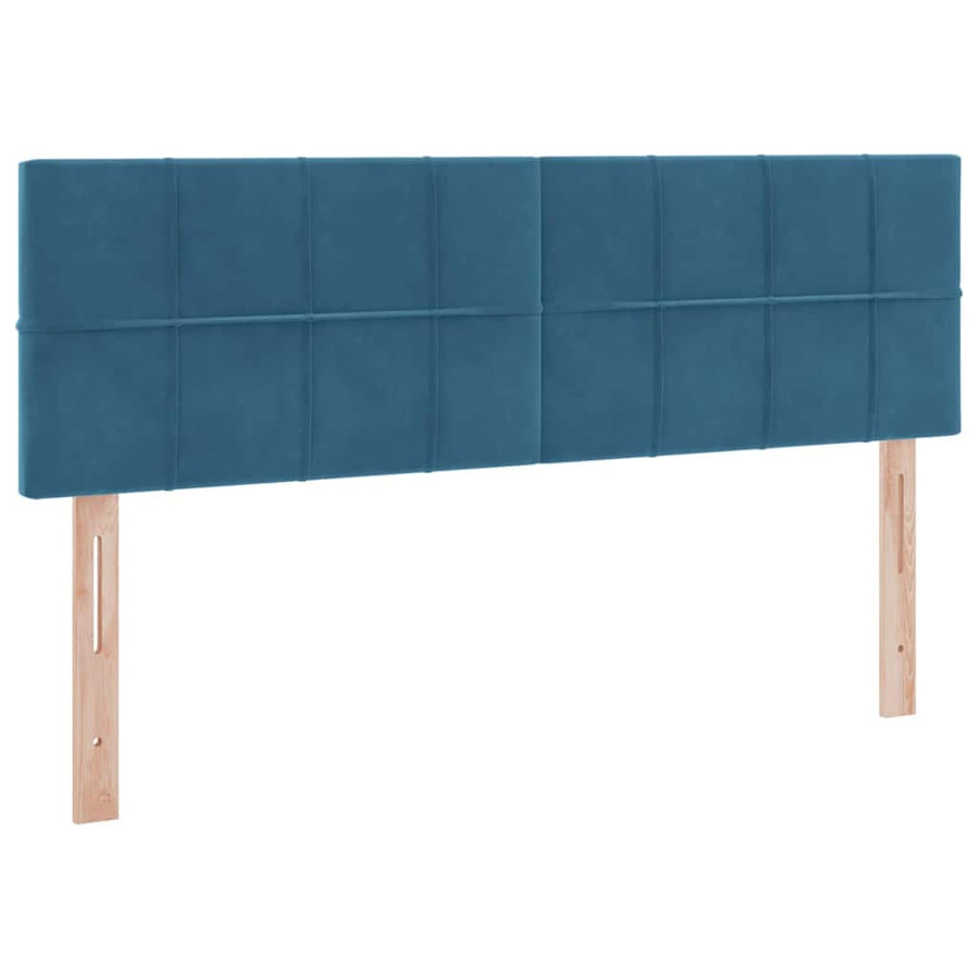 Opslag bed met matras Donkerblauw 140 x 200 cm Fluweel