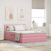 Opbergbed 140x200 cm roze fluweel