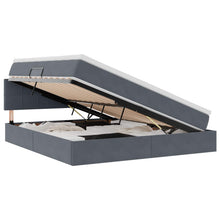 Opslag bed met matras Donkergrijs 160 x 200 cm Fluweel