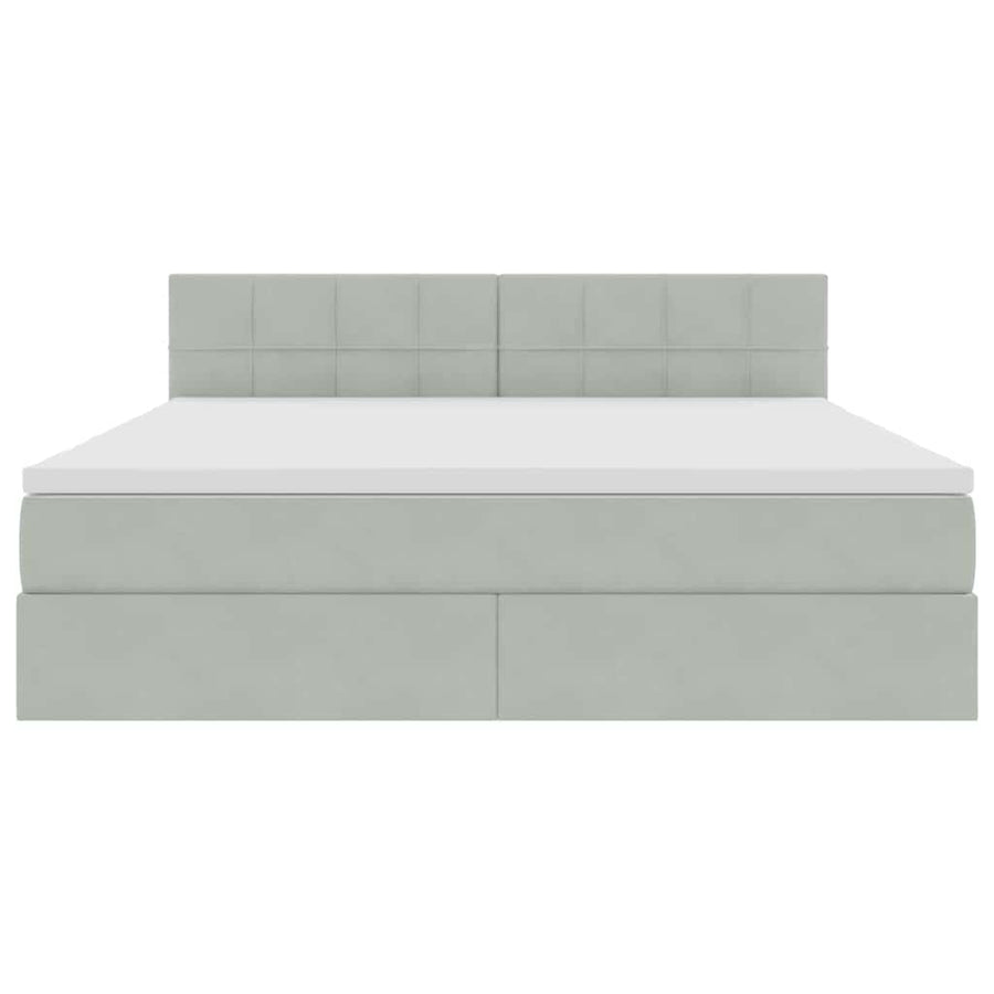 Opslag bed met matras Lichtgrijs 180 x 200 cm Fluweel