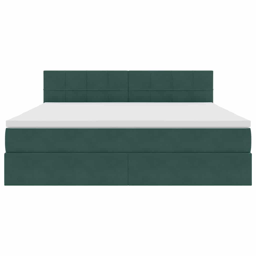 Opslag bed met matras Donkergroen 180 x 200 cm Fluweel
