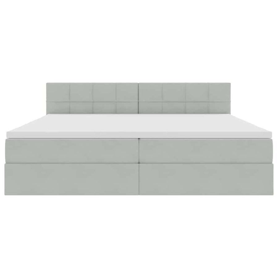 Opslag bed met matras Lichtgrijs 200 x 200 cm Fluweel