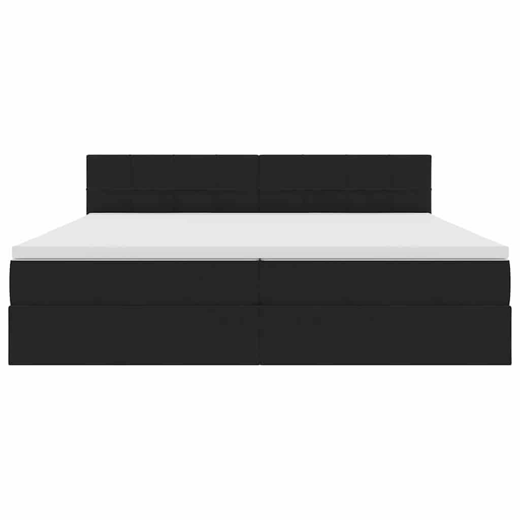 Opslag bed met matras met hoofdeinde Zwart 200 x 200 cm Fluweel