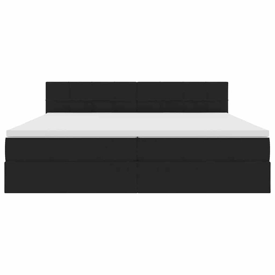 Opslag bed met matras met hoofdeinde Zwart 200 x 200 cm Fluweel