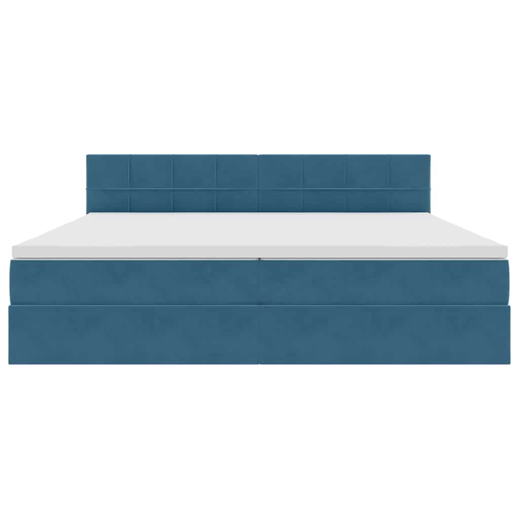 Opslag bed met matras Donkerblauw 200 x 200 cm Fluweel