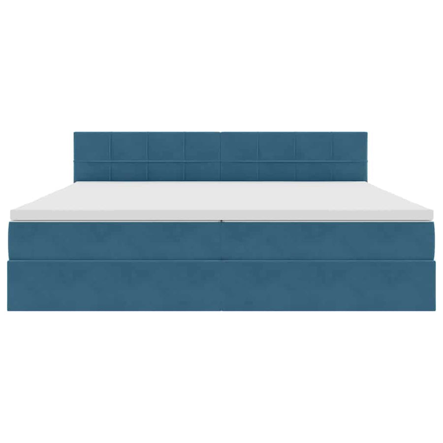 Opslag bed met matras Donkerblauw 200 x 200 cm Fluweel
