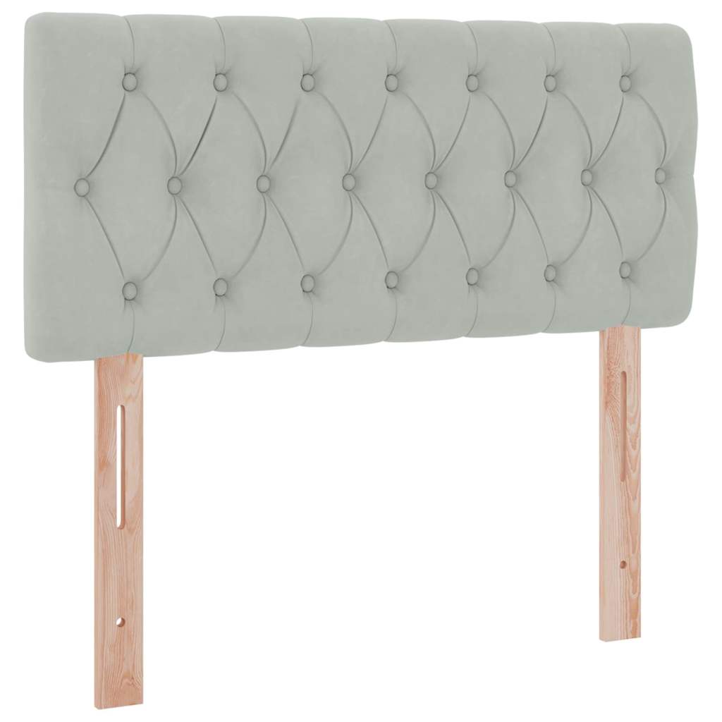 Opslag bed met matras met opslag Lichtgrijs 90 x 200 cm Fluweel