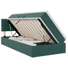 Opslag bed met matras Donkergroen 90 x 200 cm Fluweel