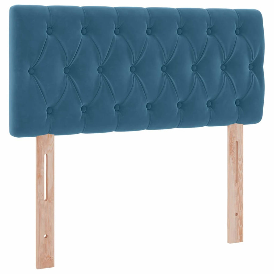 Opslag bed met matras Donkerblauw 90 x 200 cm Fluweel