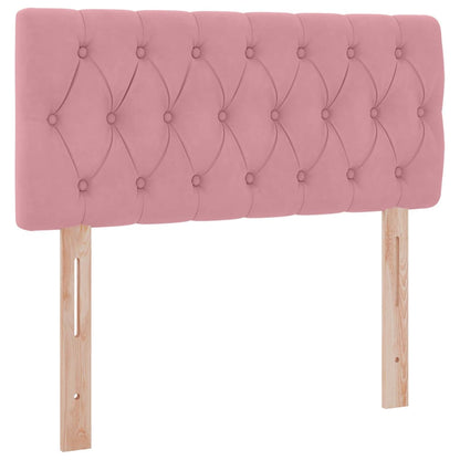 Opslag bed met matras met hoofdeinde Roze 90 x 200 cm Fluweel