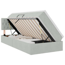 Opslag bed met matras Lichtgrijs 100 x 200 cm Fluweel