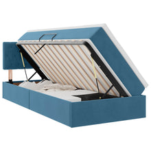 Opslag bed met matras Donkerblauw 100 x 200 cm Fluweel