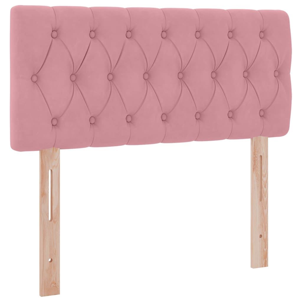 Opslag bed met matras met hoofdeinde Roze 100 x 200 cm Fluweel