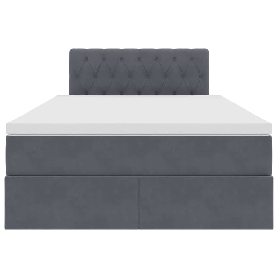 Opslag bed met matras Donkergrijs 120 x 200 cm Fluweel