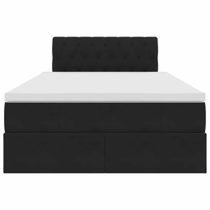 Opslag bed met matras met hoofdeinde Zwart 120 x 200 cm Fluweel