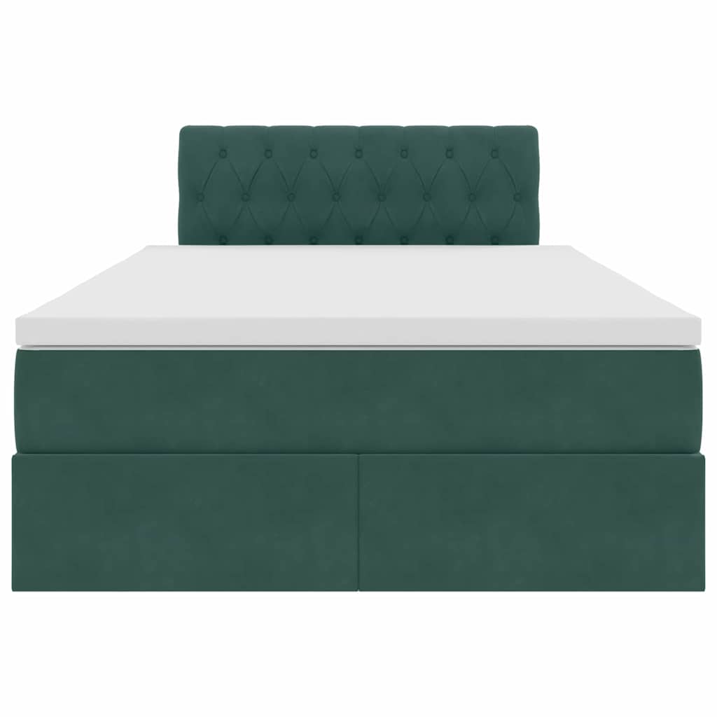 Opslag bed met matras Donkergroen 120 x 200 cm Fluweel