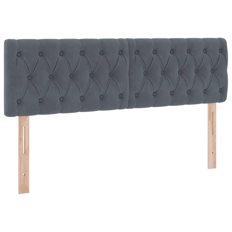 Opslag bed met matras Donkergrijs 140 x 200 cm Fluweel