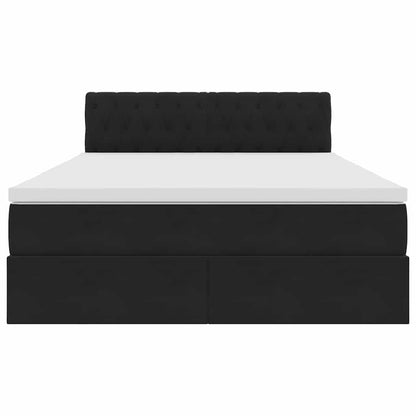 Opslag bed met matras met hoofdeinde Zwart 140 x 200 cm Fluweel