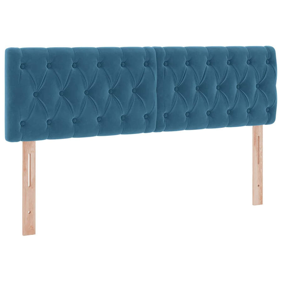 Opslag bed met matras Donkerblauw 140 x 200 cm Fluweel