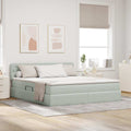 Storage Bed with Mattress Light Gray 160 x 200 cm Velvet