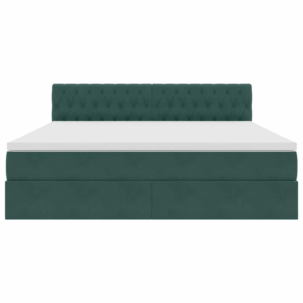 Opslag bed met matras Donkergroen 180 x 200 cm Fluweel