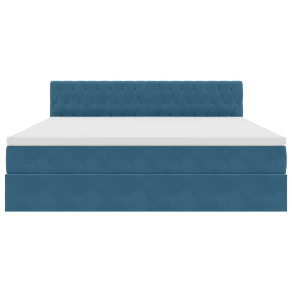 Opslag bed met matras Donkerblauw 180 x 200 cm Fluweel