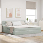 Storage Bed with Mattress Light Grey 200 x 200 cm Velvet