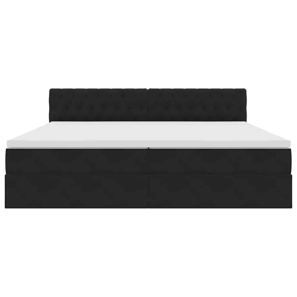 Opslag bed met matras met hoofdeinde Zwart 200 x 200 cm Fluweel