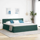 Storage bed with mattress Dark green 200 x 200 cm Velvet