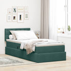 Storage Bed with Mattress Dark Green 90 x 190 cm Velvet