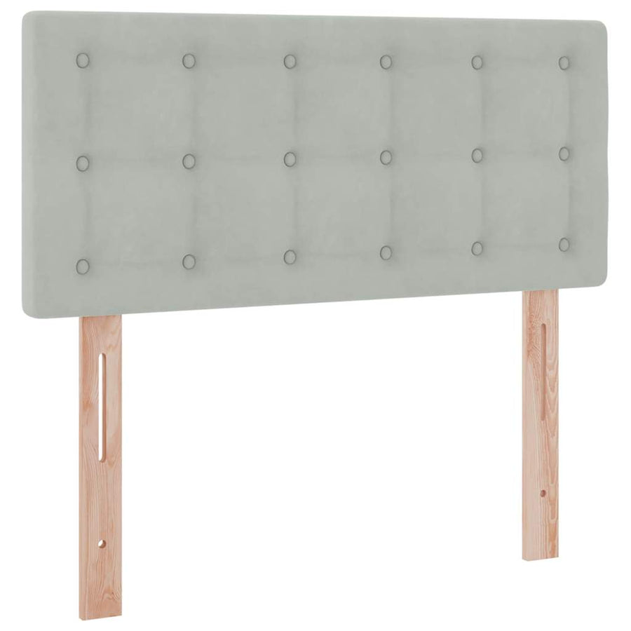 Opslag bed met matras met opslag Lichtgrijs 90 x 200 cm Fluweel