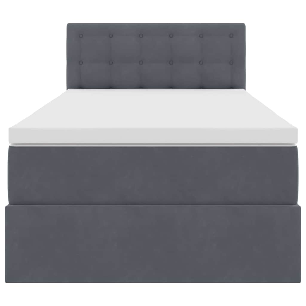 Opslag bed met matras Donkergrijs 90 x 200 cm Fluweel