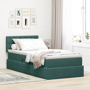Opslagbed 100x200 cm donkergroen fluweel