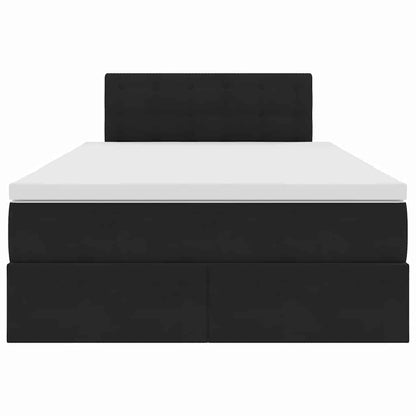 Opslag bed met matras met hoofdeinde Zwart 120 x 190 cm Fluweel