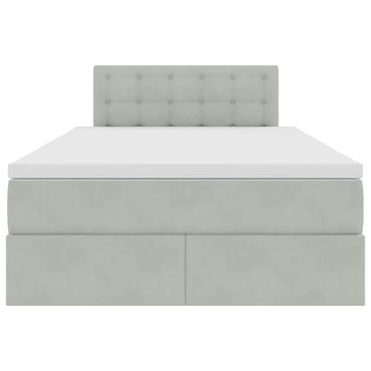 Opslag bed met matras Lichtgrijs 120 x 200 cm Fluweel